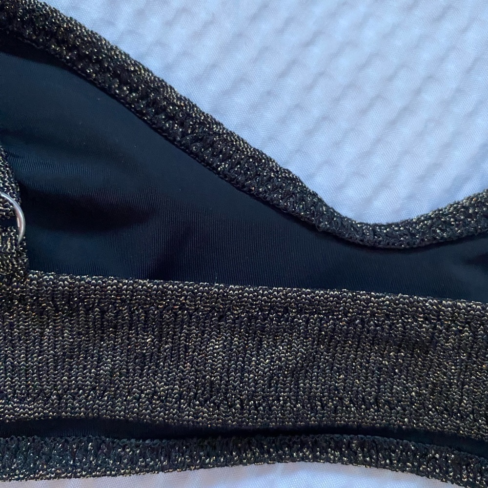 Solid & Striped Logan Bikini Top Medium Navy Gold… - image 4